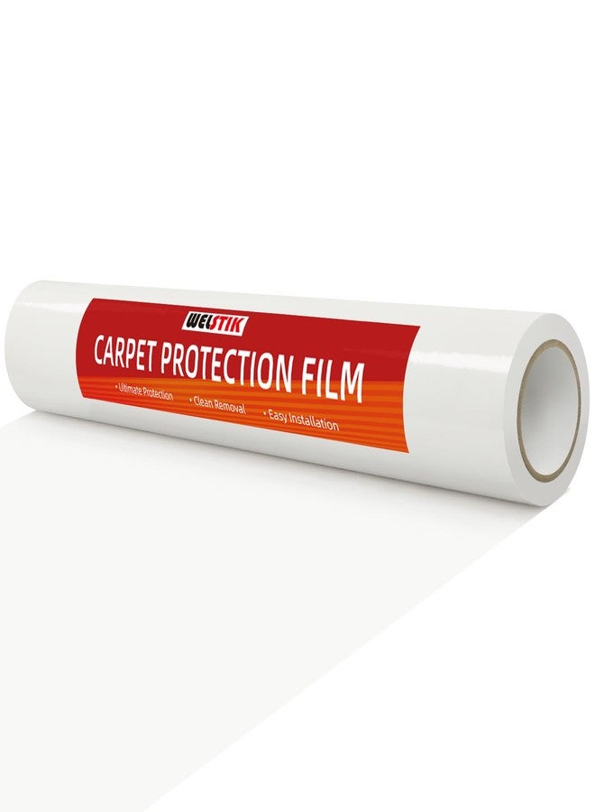 WELSTIK Clear Carpet Protector Film 24" x 200' Single Roll. Clean-Removing, Rugged Plastic Carpet Protector for Surface Protection During Construction, Alteration or Painting - Image 1